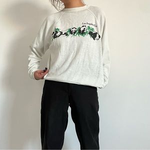 White Cropped Graphic Sweatshirt